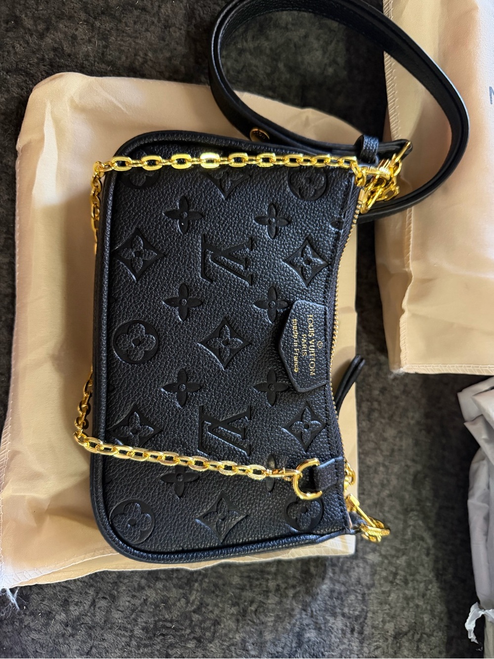 Black Monogram Embossed Mini Pochette - Picture 5 of 5